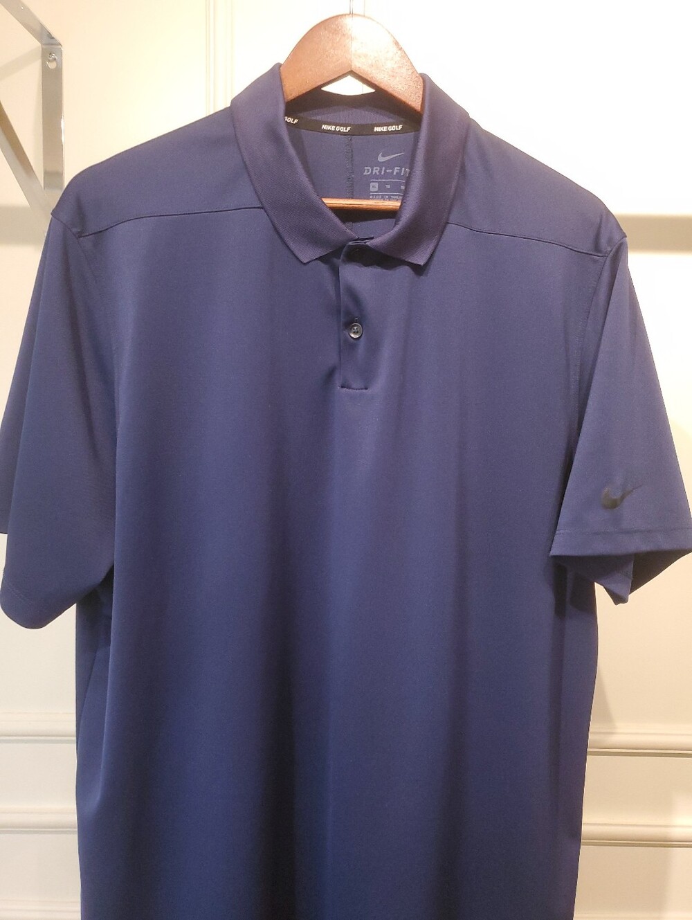 Nike Men's Classic Navy Blue Dri-FIT Polo-Golf Short Sleeve Men's XL